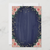 シャンパングラスのダイヤモンドと花のキンセアニエラ 招待状 (裏面)