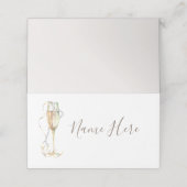 シャンパングラスのパール折り紙の名札 プレイスカード (外部開封)
