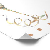 シャンパングラスのボホブランチ ブライダルシャワーの歓迎 ポスター (角)