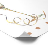 シャンパングラスのボホ ブランチ ブライダルシャワー ウェルカム ポスター (角)