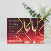 シャンパングラスの写真 - 3x5 新年のパーティー 招待状 (スタンド正面)