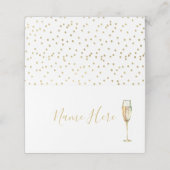 シャンパングラスの折りたためる名札 プレイスカード (外部開封)