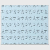 シャンパングラスの永遠の青シームレスお祝い ラッピングペーパー (フラット)