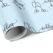 シャンパングラスの永遠の青シームレスお祝い ラッピングペーパー (ロールコーナー)