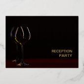 シャンパングラスの結婚式招待状 ゴールドホイル箔押し 箔招待状 (裏面)