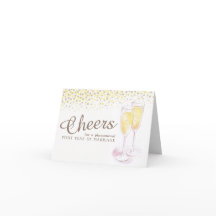 シャンパングラスの結婚1周年アートカード