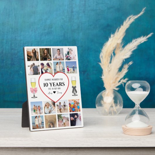 シャンパングラスの記念日写真 フォトプラーク (側面)