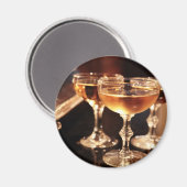 シャンパングラスの金色の乾杯 マグネット (正面/裏面)