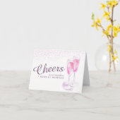 シャンパングラスの3周年結婚記念アートカード カード (黄色い花)