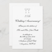 シャンパングラスの 招待状 (正面/裏面)