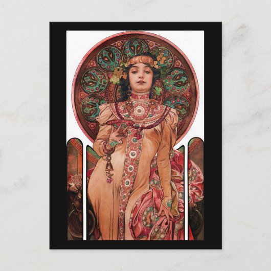 シャンパングラスを持つ女性 ポストカード (正面)