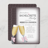 シャンパングラスウィズボウズバチェロレッテ 招待状 (正面/裏面)