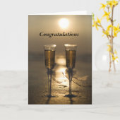 シャンパングラスカード カード (黄色い花)