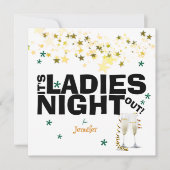 シャンパングラスススパークルバチェロレッテ 招待状 (正面)