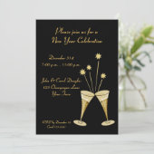 シャンパングラススターズカクテルパーティの招待状 招待状 (スタンド正面)