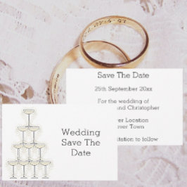シャンパングラスデザインの結婚式 セーブザデート