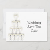シャンパングラスデザインの結婚式 セーブザデート (正面)