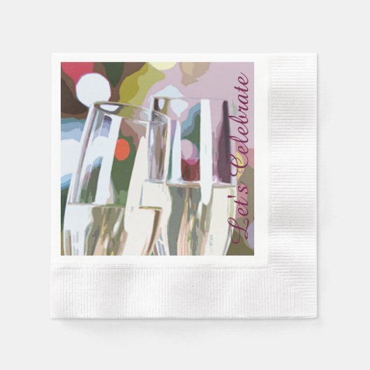 シャンパングラストースト 縁ありカクテルナプキン (正面)