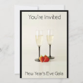 シャンパングラスニューイヤーズイブパーティの招待状 招待状 (裏面)
