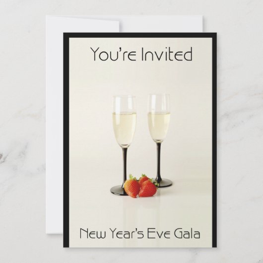 シャンパングラスニューイヤーズイブパーティの招待状 招待状 (裏面)