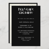 シャンパングラスニューイヤーズイブパーティの招待状 招待状 (正面/裏面)