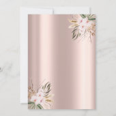 シャンパングラスフラワーズバラ金ゴールド50th 招待状 (裏面)