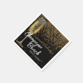 シャンパングラスブランチブライダルシャワー金ゴールド《写真》ぼけ味 スタンダードカクテルナプキン (角)