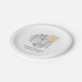 シャンパングラスブリデスシューズブライダルシャワー ペーパープレート (アングル)