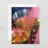 シャンパングラスポストカード – 招待されました インビテーションポストカード (正面/裏面)