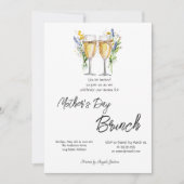 シャンパングラスワイルドフラワーマザーズデイブランチ 招待状 (正面)