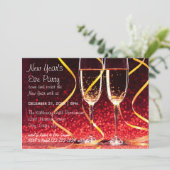 シャンパングラス写真-大晦日パーティー 招待状 (スタンド正面)