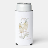 シャンパングラス婚約パーティ金ゴールド文字 スリム缶クーラー (Seltzer正面)