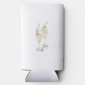 シャンパングラス婚約パーティ金ゴールド文字 スリム缶クーラー (裏面)