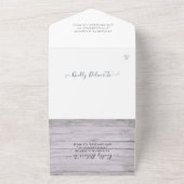 シャンパングラス素朴ウッドストリングライト結婚ズ オールインワン招待状 (外側)