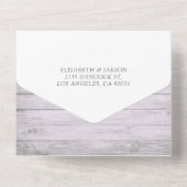 シャンパングラス素朴ウッドストリングライト結婚ズ オールインワン招待状 (裏面)