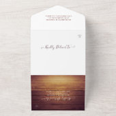 シャンパングラス素朴ウッドストリングライト結婚ズ オールインワン招待状 (外側)