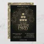 シャンパングラス花火大会クリスマスカンパニー 招待状 (正面/裏面)