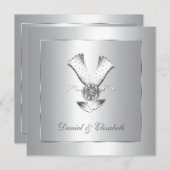 シャンパングラス25結婚周年 招待状 (正面/裏面)