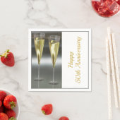 シャンパングラス50結婚周年記念パーティー スタンダードカクテルナプキン (インサイチュ)