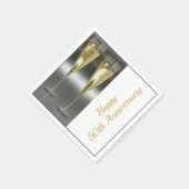 シャンパングラス50結婚周年記念パーティー スタンダードカクテルナプキン (角)