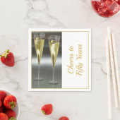 シャンパングラス50結婚周年記念パーティー スタンダードカクテルナプキン (インサイチュ)