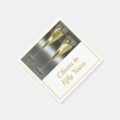 シャンパングラス50結婚周年記念パーティー スタンダードカクテルナプキン (角)