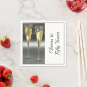 シャンパングラス50結婚周年記念パーティー スタンダードカクテルナプキン (インサイチュ)