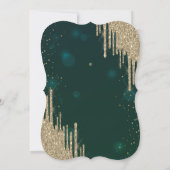 シャンパングラス, ゴールドグリッター垂れ, スターズ スイート16 招待状 (裏面)