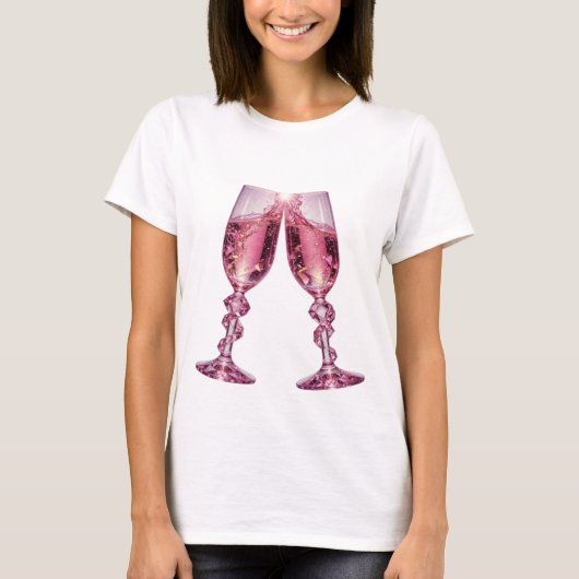 シャンパングラス シルバーTシャツ Tシャツ (正面)