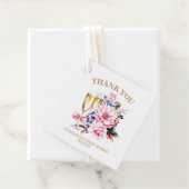 シャンパングラス ピンク 花柄 サンクス フェイバータグ (インサイチュ)