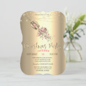 シャンパングラス、ライト金ゴールドクリスマスカンパニー 招待状 (スタンド正面)