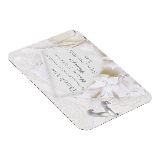 シャンパングラス&リングや輪サンキューユー結婚式の引き出物 マグネット (右側)