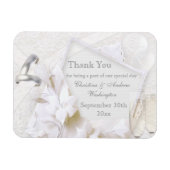 シャンパングラス&リングや輪サンキューユー結婚式の引き出物 マグネット (横)