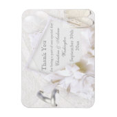 シャンパングラス&リングや輪サンキューユー結婚式の引き出物 マグネット (縦)